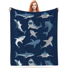Couverture requin 152 x 127 cm (60 x 50 pouces) en polaire douce polyester