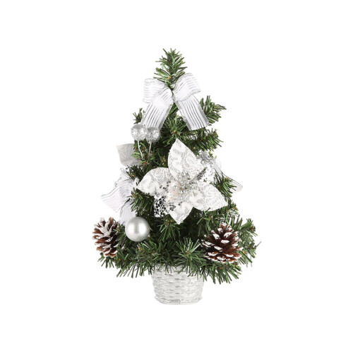 30cm Pre-Decorated Mini Christmas Tree Silver