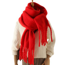 Thick Fringed Scarf Stylish Color Detail Neckerchief Long Shawl For Winter Insulation And Fashionable Appeal
