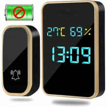Wireless Outdoor Doorbell Battery-Free with Temp Humidity