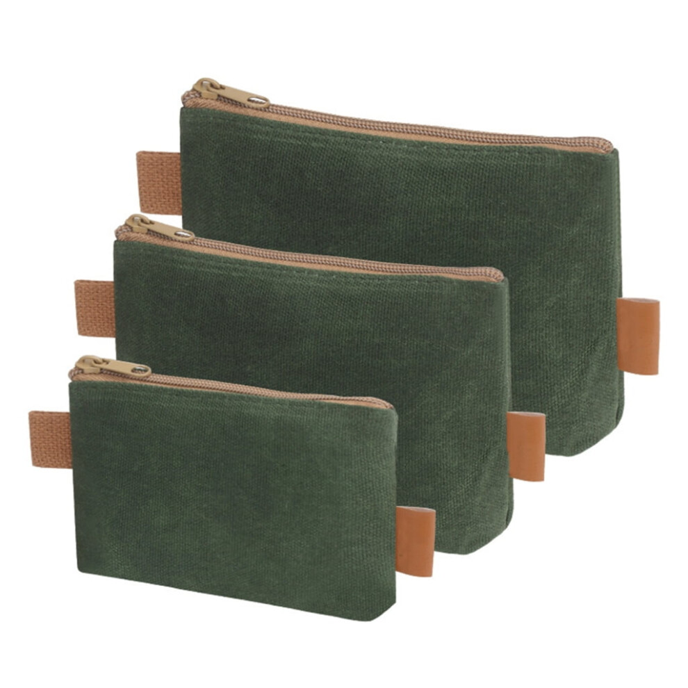 Waxed Canvas Tool Pouches 3 Pack For Efficient Hardware Storage Tool Organizers 9422877880560