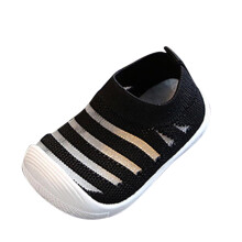 Scarpe per bambine, scarpe estive/autunnali carine, traspiranti, piatte, intrecciate, comode, scarpe per neonati, Z02Nero, 1,5-2,5 anni