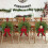Guirlanda de Natal pré-iluminada de 30 cm com laço vermelho e frutinhas. 6