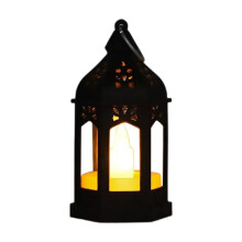 Zwarte vintage LED-buitenlantaarn van 25 cm