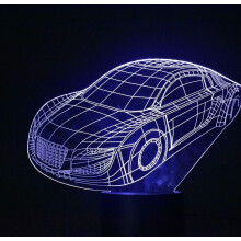 Lampa Carr Rásaíochta do Sheomraí Buachaillí, Maisiúcháin Cóisire & Bronntanais – Solas Oíche F1 le Mealladh Optúil 3D