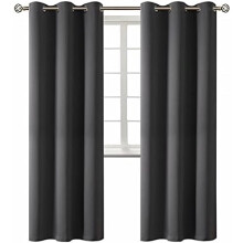 Blackout Curtains - Grommet Thermal Insulated Room Darkening Bedroom and Living Room Curtain, Set of 2 Panels (42 x 84 Inch, Dark Grey)