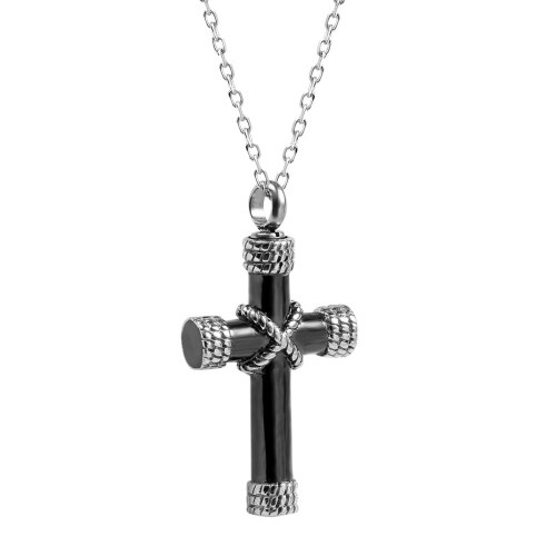 Κολιέ με κρεμαστό κόσμημα Cross Ashes με τεφροδόχο