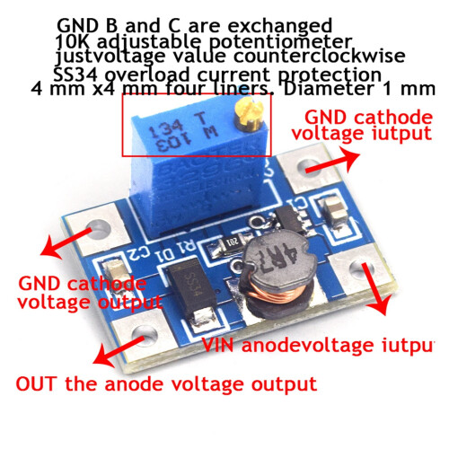 Convertor DC-DC Boost SX1308 2A reglabil de la 2-24V la 2-28V 1