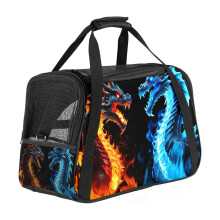 Ice Fire Dragon Portable Dog Carrier Bag & Cozy Cat Carrying Case for Small Pets,Puppy Soft-Sided Pet Travel Bag
