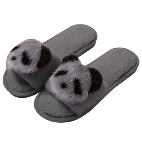 Παντόφλες Panda Open Toe, άνετες, ασαφείς παντόφλες, χαριτωμένα ζώα, εσωτερικούς χώρους,