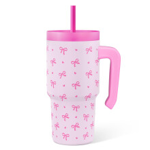 Bicchiere termico per bambini in acciaio inossidabile rosa da 20 once con