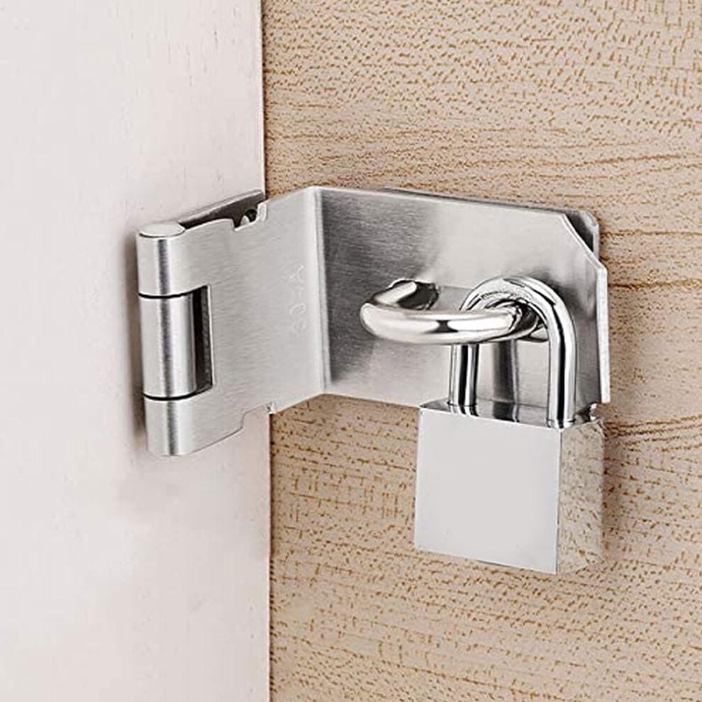 1Pcs Right Angle Hasp Latch Padlock With Keyed Lock For Doors 9085618354548