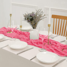 Chemin de table bohème froissé pour la Saint-Valentin – Polyester, compatible avec la décoration de la maison, des cafés et des mariages