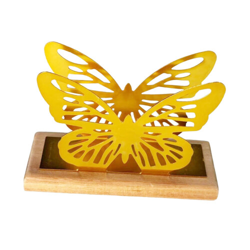 Porte-serviettes papillon en bois et fer 1