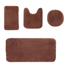 Ensemble de 4 tapis de bain en peluche avec envers antidérapant