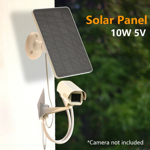 10W 5V Solar Panel Monocrystalline Wall Mount for Lights (White Type C Port) 1