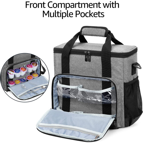 Sac de transport CURMIO pour cafetière Keurig K-Mini – Gris 1