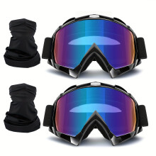 Multifunctional Motorcycle Goggles Compatible with ATV, Off-Road, Racing & Ski – Windproof, Dustproof, Anti-Scratch, TPU Frame, PC Lens