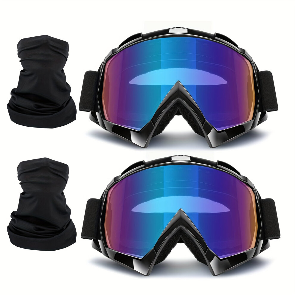 Multifunctional Motorcycle Goggles Compatible With Atv, Off-Road, Racing & Ski Â Windproof, Dustproof, Anti-Scratch, Tpu Frame, Pc Lens 9399596604022