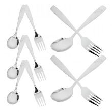 Ensemble de fourchettes et cuillères en acier inoxydable pour tout-petits (5 fourchettes + 5 cuillères)
