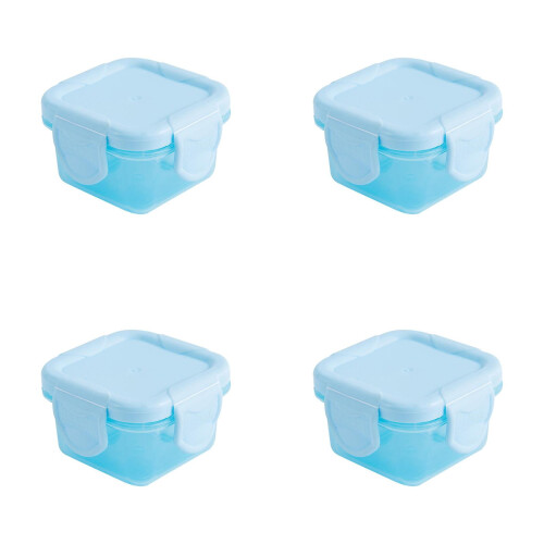Recipiente alimentare mini etanșe, fără BPA, cu capace, pachet de 4