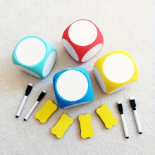 4-Inch Red Reusable Dry Erase Blank EVA Dice for Games, Teaching Tools, and Customizable Activities, Washable Surface
