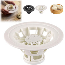 Blumenförmiger Baozi-Maker, 7,1 Zoll, weiße Teigtaschenpresse
