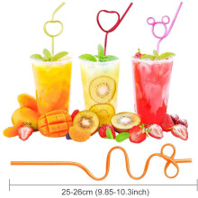 24 Pcs Reusable Silly Crazy Straws for Kids – Loop Curly Drinking Straws, Compatible with Classroom, Valentine's, Christmas & Party
