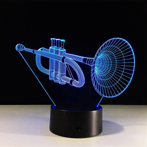 Νυχτερινό Φως Τρομπέτας 3D Illusion – Smart Touch, RGB LED, 16 Χρώματα, 1