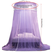 Ciel de lit moustiquaire violet – Dôme rond en dentelle pour filles, garçons et adultes, décoration intérieure/extérieure, compatible avec les