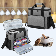 Sac de transport CURMIO pour cafetière Keurig K-Mini ou K-Mini Plus, sac de voyage pour machine à café à dosettes K-Cup, gris (sac uniquement)