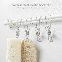 Lot de 10 pinces Ă fil en acier inoxydable avec sangle de suspension et crochets, 10 clips, argent