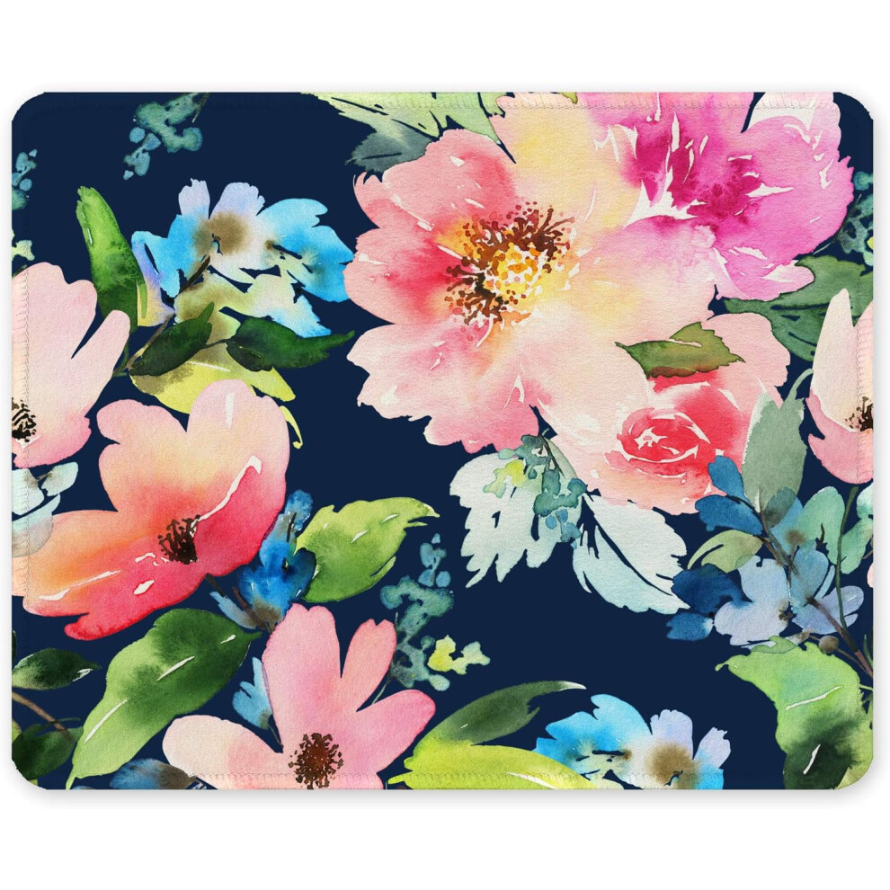 Thick Rubber Mouse Pad 12X10 In, Non-Slip Stitched Edges, Waterproof, Cute Beach & Coconut Trees Pattern Â Compatible With All Mice 9399596116457