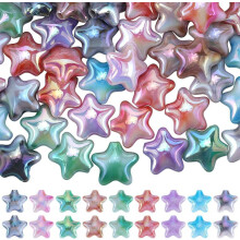 Perles étoiles en acrylique opaques de 20 mm (50 pièces)