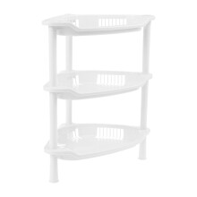 Étagère métallique en plastique à moins de 5 $ – Étagère de rangement triangulaire à 3 niveaux, pour salle de bain, cuisine et sol –
