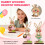 Décorations de lapins en bois rustiques printanières (2 pièces) 1