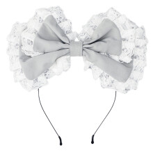 Lolitas Headdress Maid Headwear Lace Fringes Big Bow Hair Accessories Cosplays Headband Large Cute Bowknot Hair Hoop