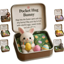Anxiety Relief Pocket Token, Emotional Support Felt Animal in Tin, "You Are Loved" Comfort Gift for Women, Mental Health Awareness Present