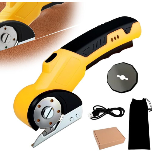 Cutter électrique sans fil jaune rechargeable rotatif