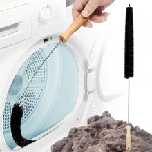 Dryer Lint Brush Vent Cleaner – 73cm Flexible Nylon Brush Compatible with Dryers, Washers, Under Appliances – Wood Handle