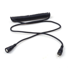 RCA Male to Female Coiled Spring Audio Cable Black