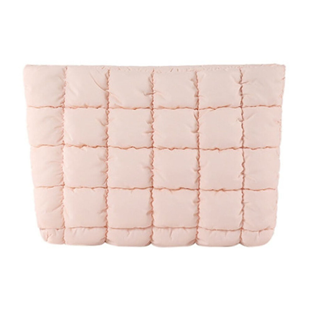 Puffy Quilted Makeup Bag Cosmetic Bags Travel Cute Puffer Solid Toiletry Organizer Pouch Storage Clutch for Women B