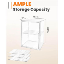 Large Bread Box for Kitchen - 4 Layer Airtight Storage Container, Clear Transparent Design, Adjustable Dividers