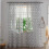 Transparente gardiner med stjerner og måne, polyester, 1 panel, 79 tommer 1