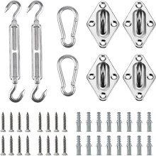 Kit de fixation pour voile d'ombrage 8 pouces (20 cm) pour voile d'ombrage rectangulaire ou carrée, installation extérieure, acier inoxydable 316B