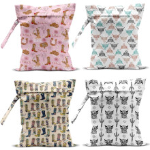4Pcs Waterproof Wet Bag for Swimsuit & Toiletries – Hidden Zipper, Reusable, Compatible with Travel/Beach/Diaper Use
