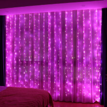 300 LED Light Curtain 9.84x9.84 Ft, USB-Powered, 8 Modes + Remote, Dimmable Fairy Lights for Indoor/Outdoor, Christmas & Wedding Decor