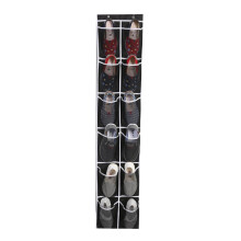 Organisateur de chaussures suspendu à 12 poches, à fixer sur une porte. Grande taille : 168 x 30,5 cm (66 x 12 pouces).
