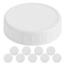 10er-Pack weiße Einmachglasdeckel – wiederverwendbar und luftdicht