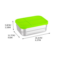 Contenitore bento rettangolare in acciaio inox da 720 ml